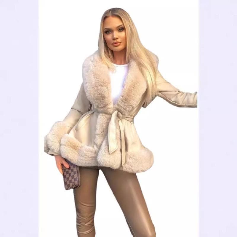 Women's Clothing Fur Fur Integrated Waist Temperament Warm Fur M