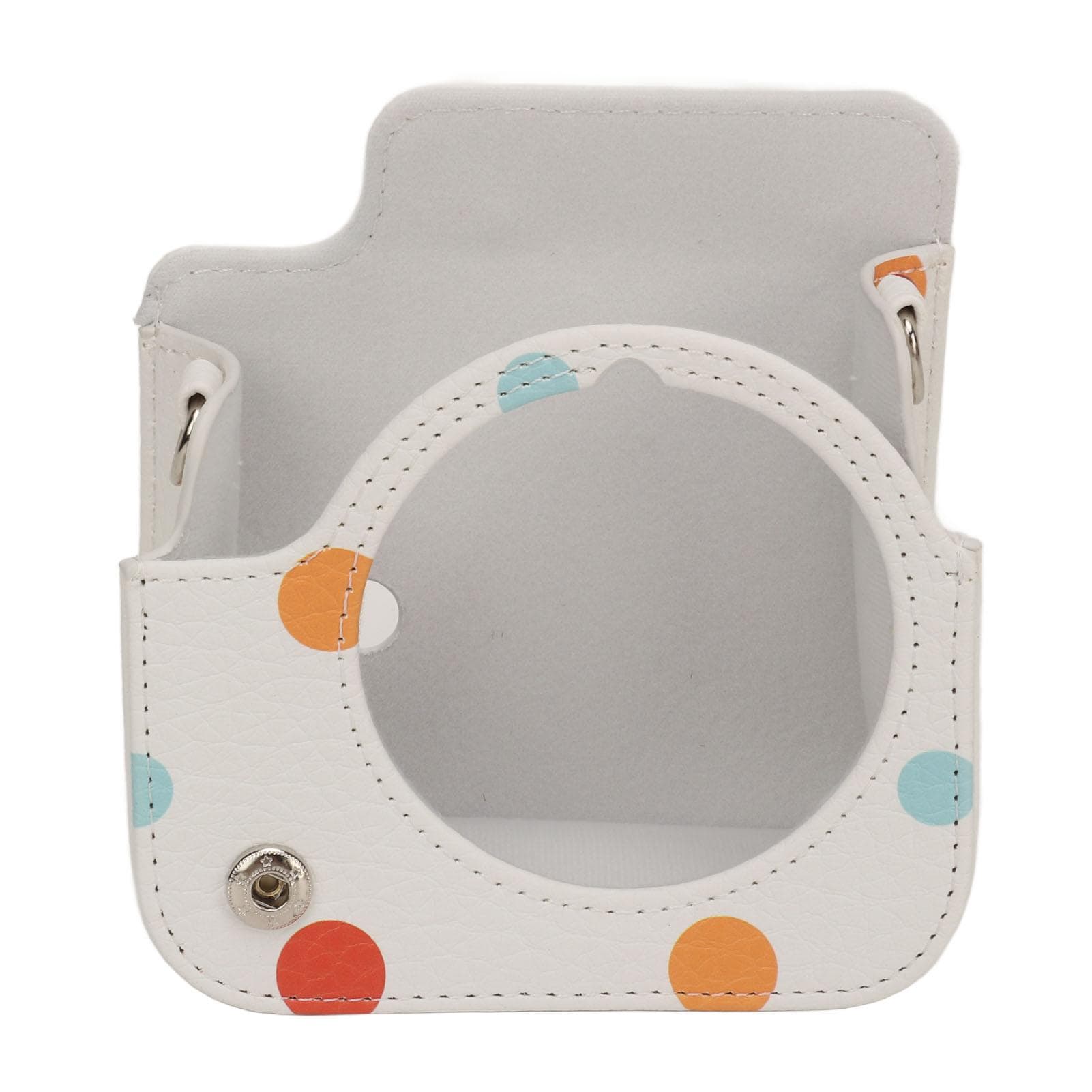 Instant Camera Bag with Adjustable Shoulder Strap PU Colored Dots Detachable Top Cover Instant