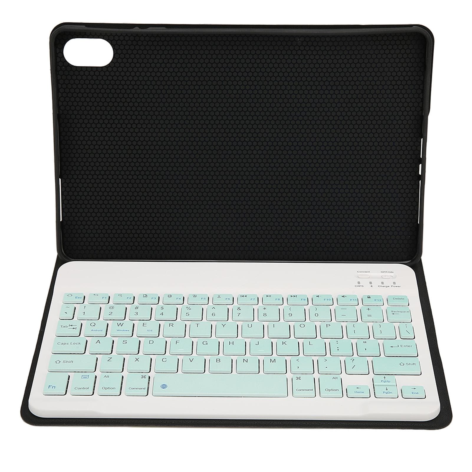 11in Bluetooth Tablet Keyboard Wireless Tablet Phone Computer Keyboard with Protective Leather Case black