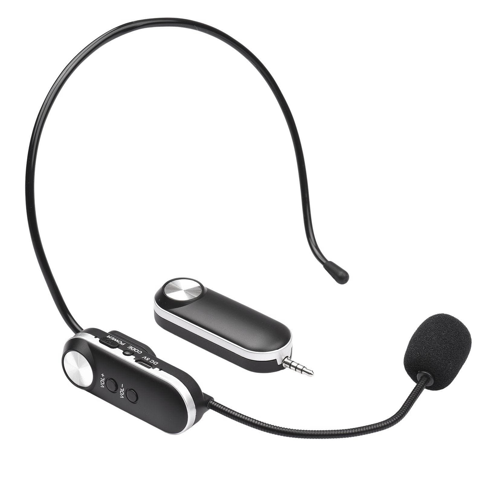 UHF Headset Wireless Microphone Professional Wireless Mic Set 6.35mm Receiver for Speaker Voice black