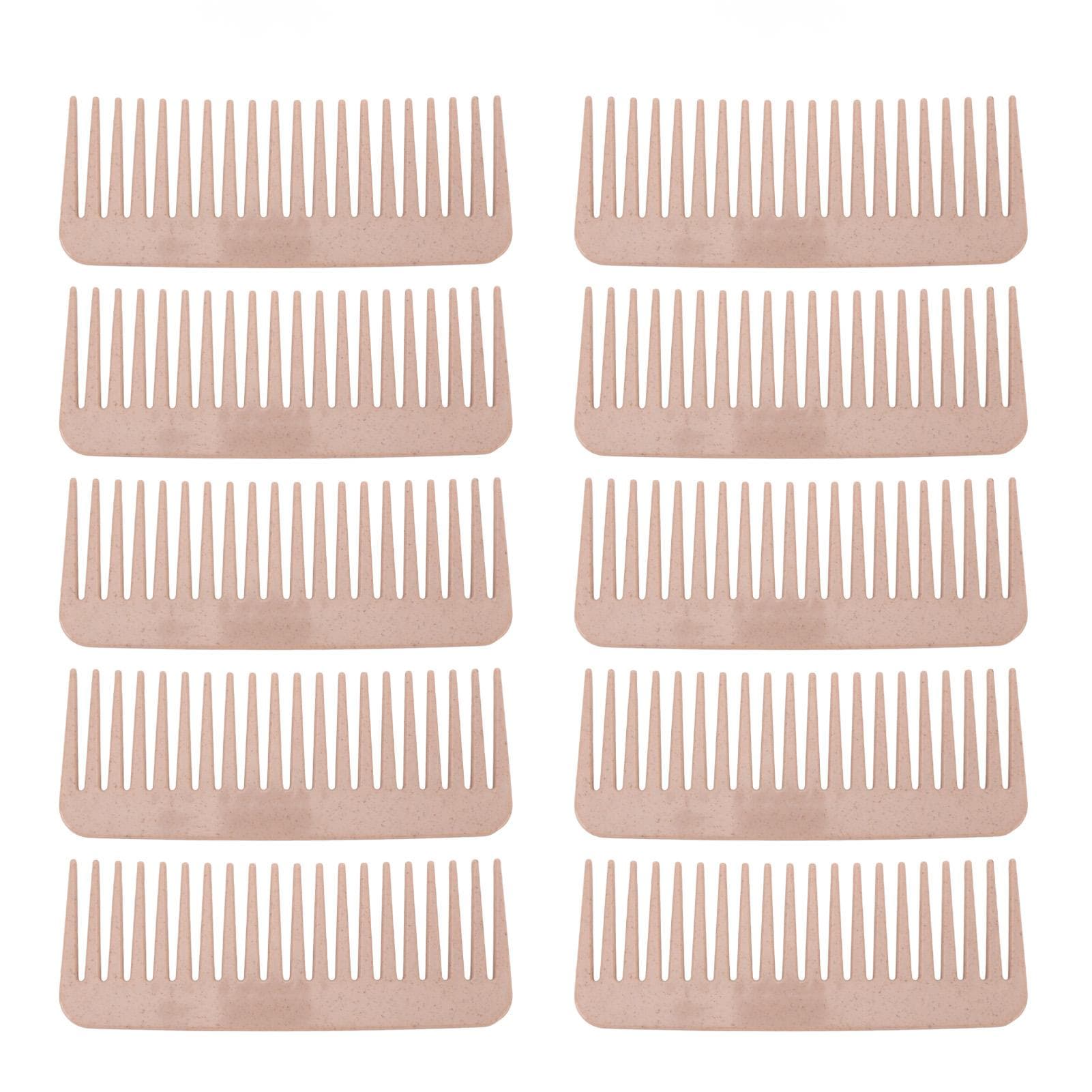 10Pcs Hair Detangling Styling Comb Wheat Straw Portable Wide Tooth Comb for Home Travel
