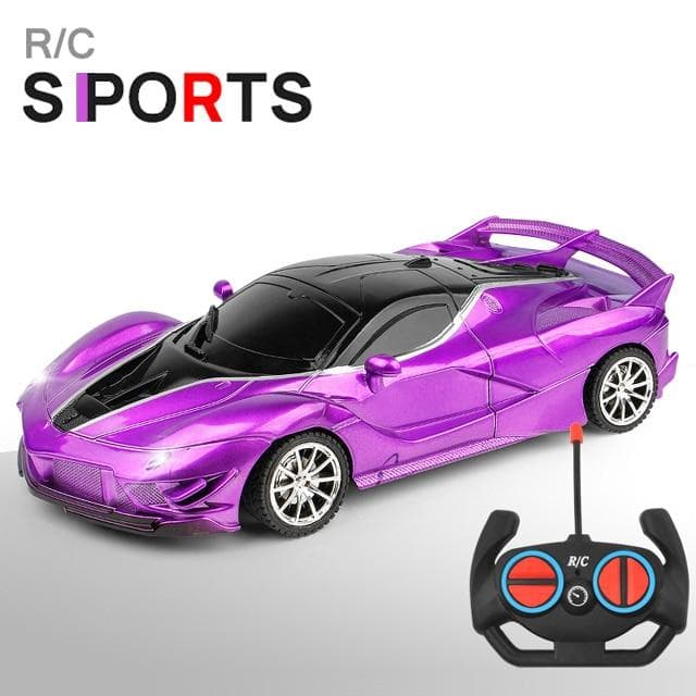 1/18 RC Car LED Light 2.4G Radio Remote Control Sports Cars For Children Racing High Speed Drive Vehicle Drift Boys Girls Toys purple