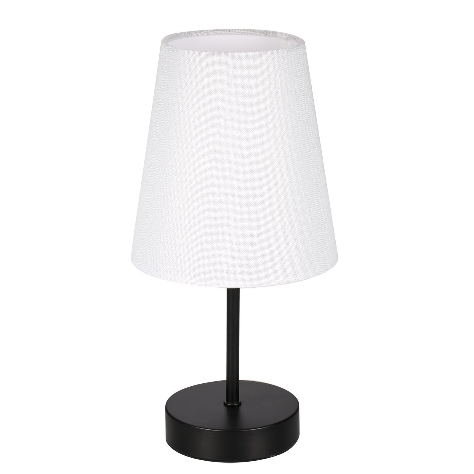 Fabric Bedside Table Lamp with 3 Light Colors LED Bulb Nightstand Lamp Desk Light Touch Control black