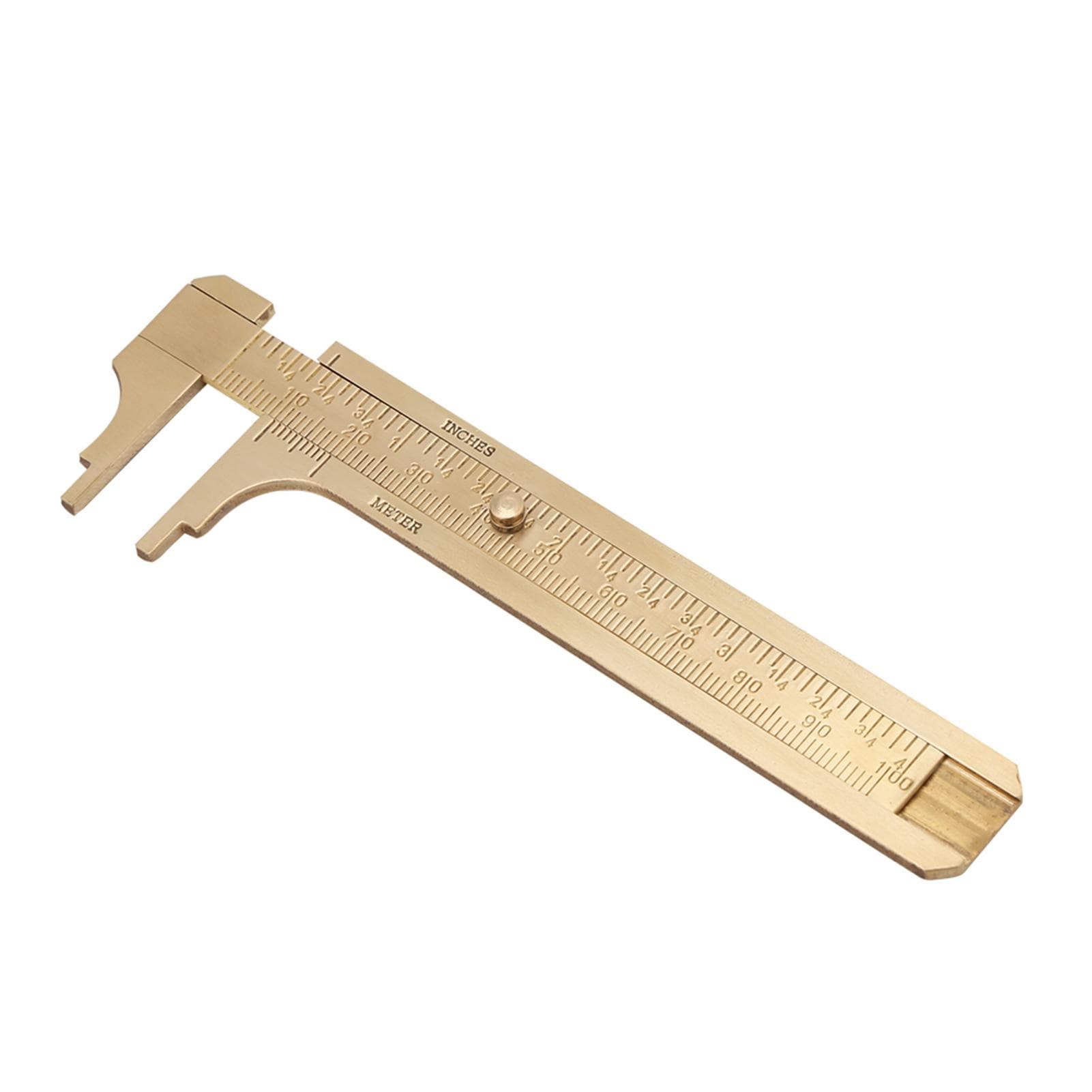 1pc Brass Sliding Gauge Vernier Caliper Ruler Measuring Tool Double Scales mminch (100mm)