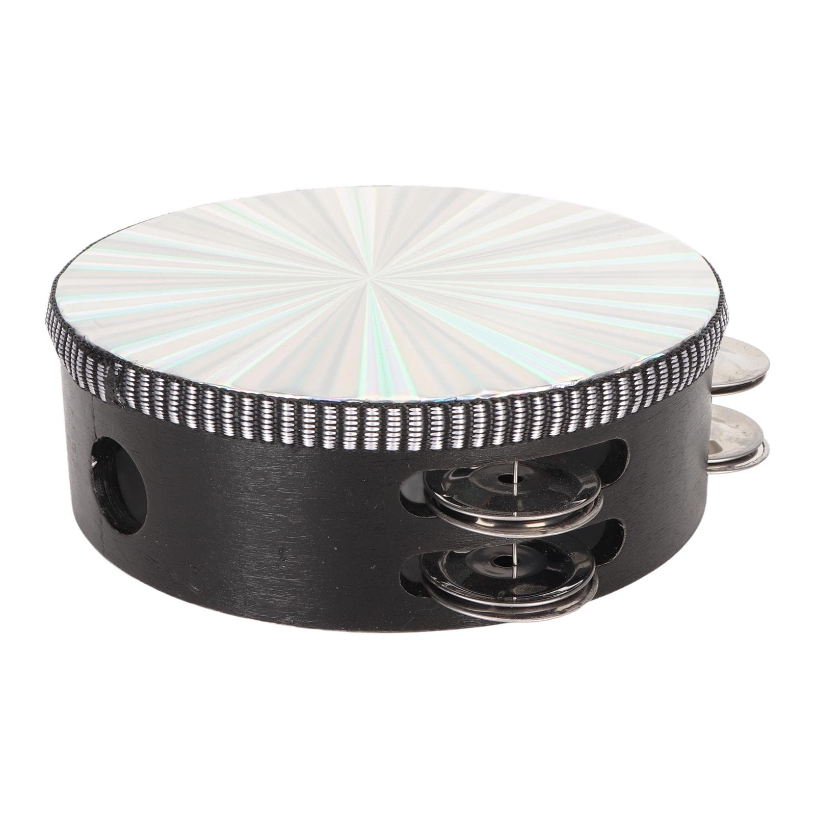 6 Inch Tambourines Double Row Melodious Polished Reflective Drum Hand Held Drum for KTV Concerts