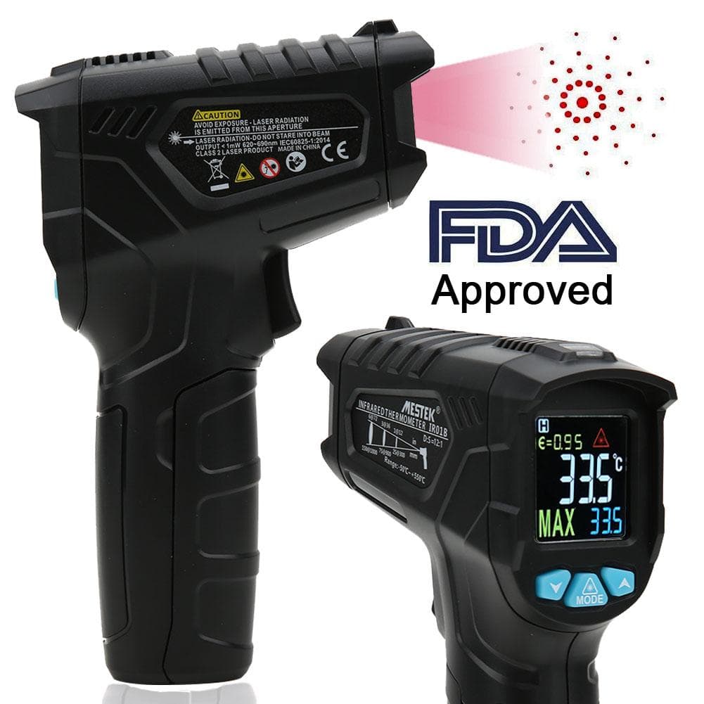 IR01B Industrial Thermometer 50 celsius ~550 celsius (58 Fahrenheit ~1022 Fahrenheit ) Portable Infrared Temperature Tester Black