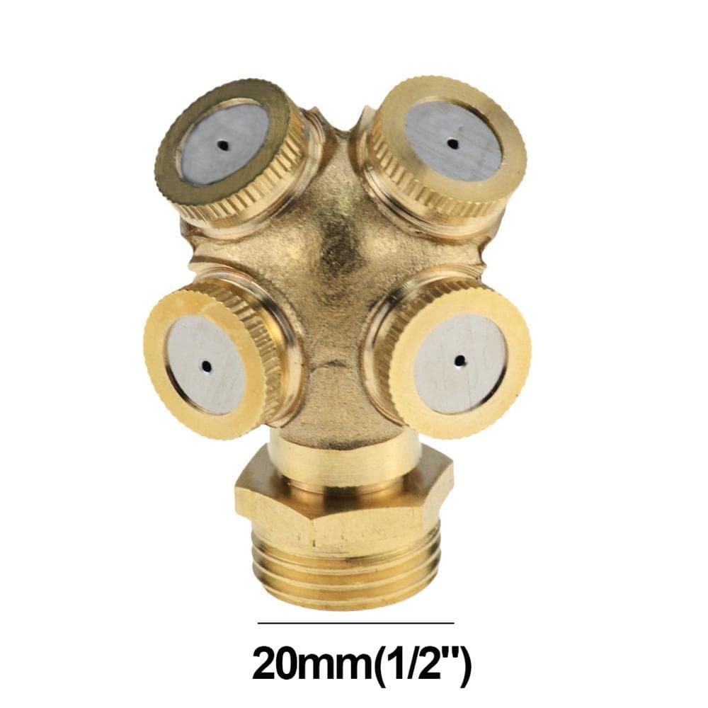 1/2 Inch Misting Sprinkler Garden Watering Irrigation Spray Nozzle Brass Mist Sprayer 4 nozzles