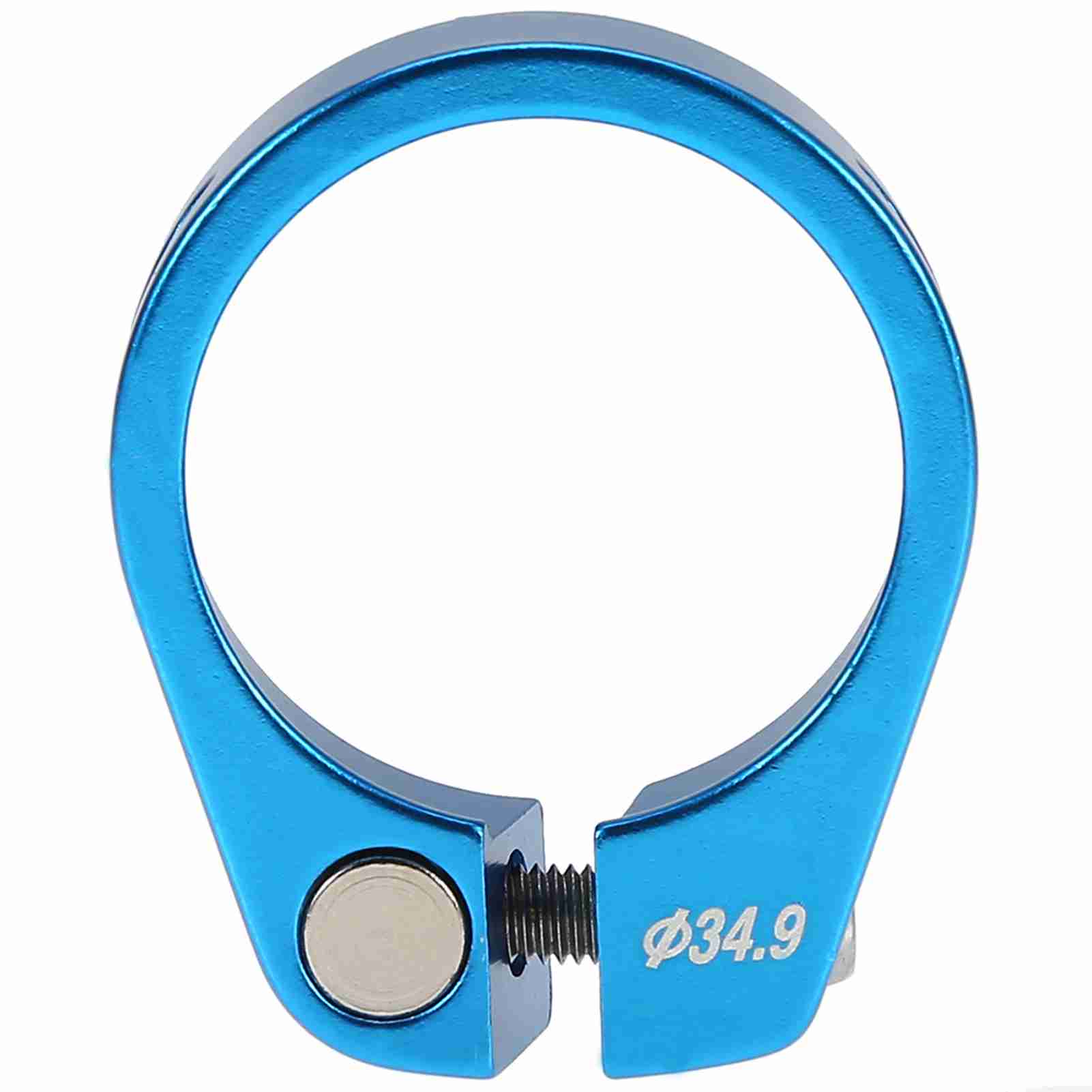 34.9mm Aluminum Alloy Bicycle Seat Post Clamp Mountain Bike Seatpost Accessory(Blue)