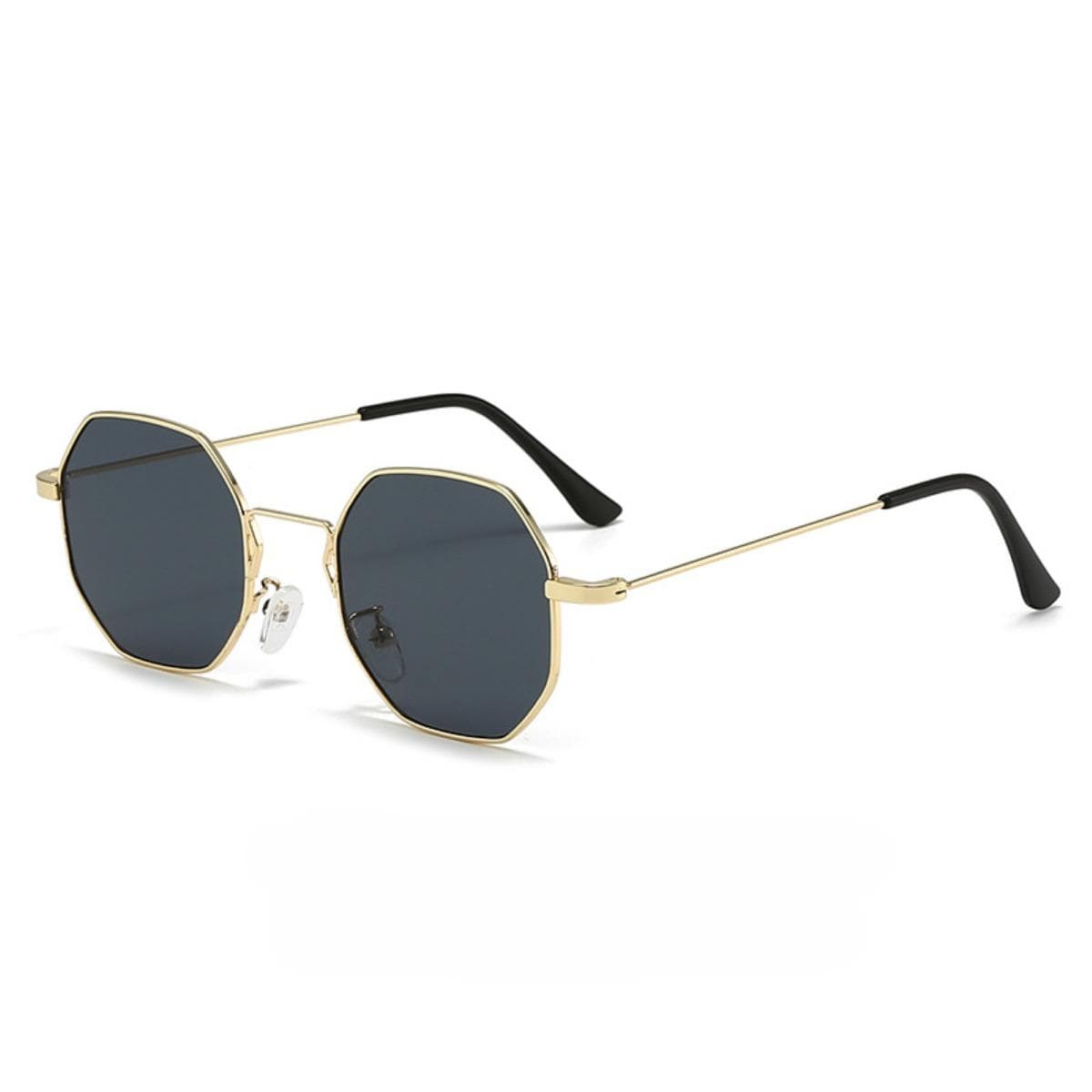 1pc Men Silver Metal Geometric Frame Fashion Glasses For Outdoor Cycling Fishing Daily Wear Accessories