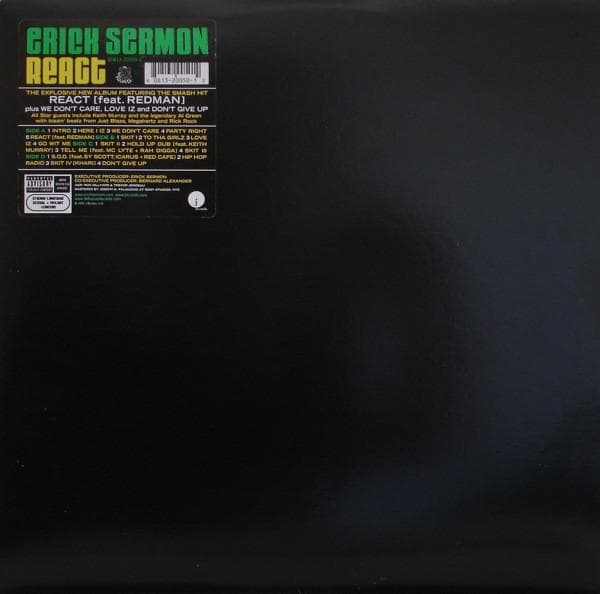 LP Record ERICK SERMON - React 80813200501 J Records 2002 US Rap & Hip-Hop/R&B Used