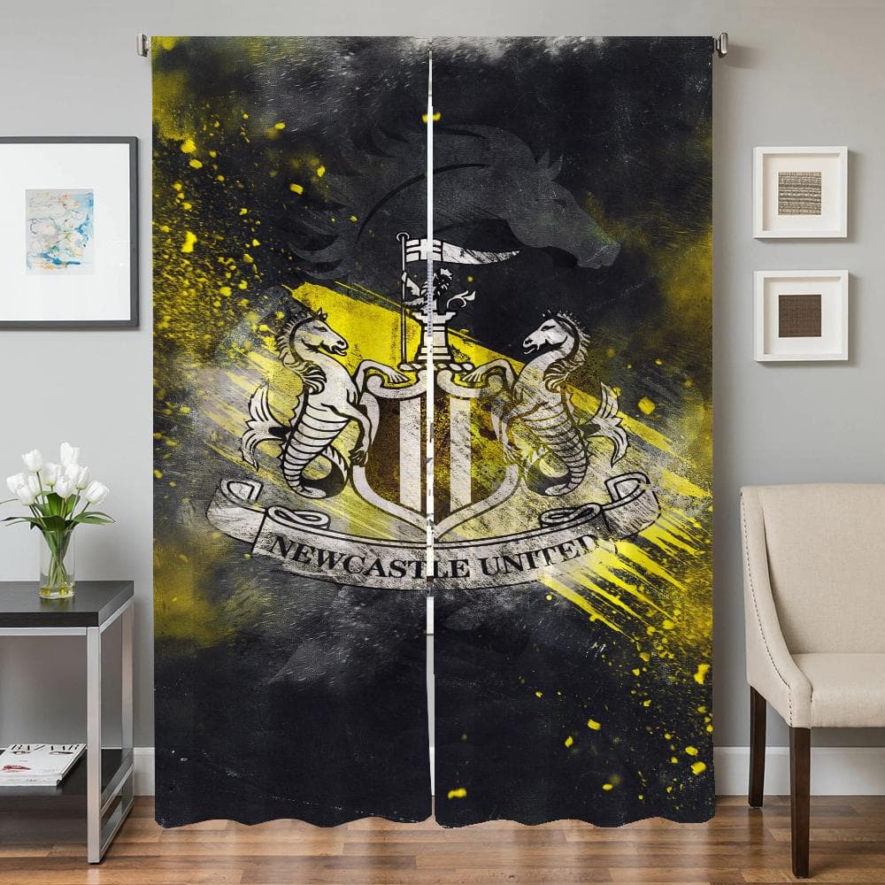 Kitchen Curtains for Living Room 2 Pieces Blackout Curtains Door Curtain N-newcastle United Fc Bedroom Decoration Partition Home W107xH183cmx2pcs-CL