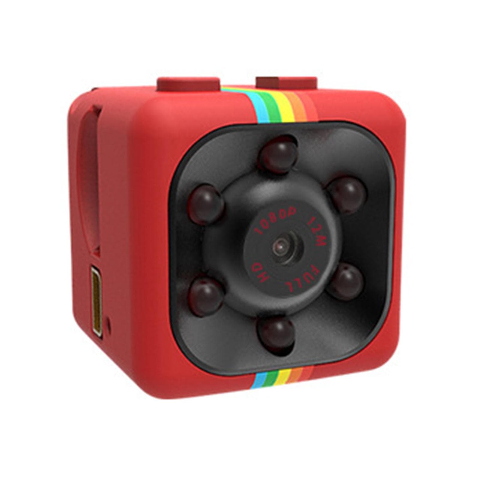 Mini SQ11 1080P HD Sports DV Camera Portable Night Vision with Motion Detection Wide Angle for Home Office red