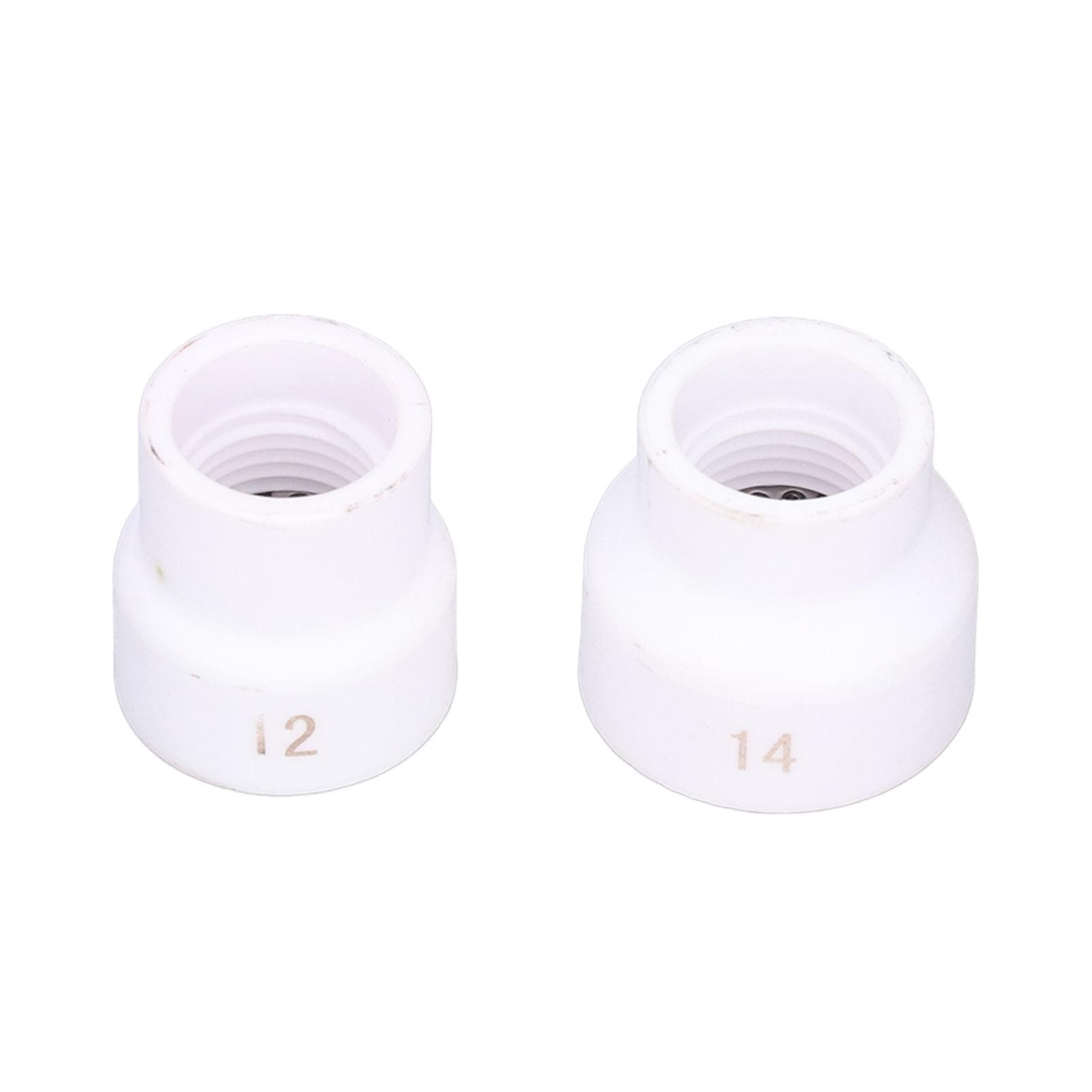 2Pcs TIG Welding Cup 12#14# Ceramic Nozzle Accessory Set Kit for WP91718202526(White )
