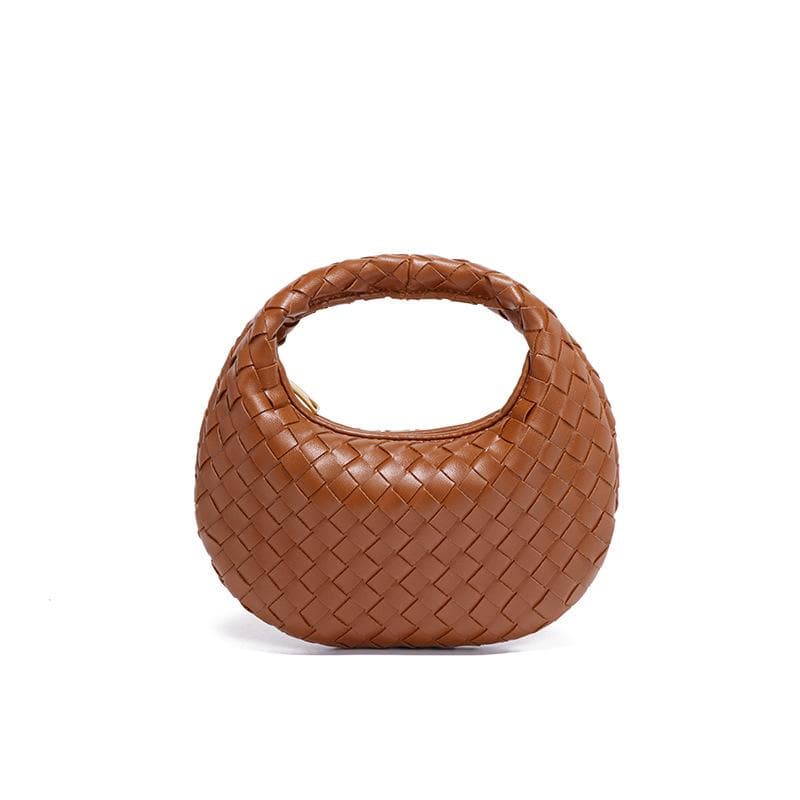 Fashionable Solid-color Hand-held Women's Bag, Simple and Trendy Hand-woven Bag, Single-shoulder Crossbody Bag