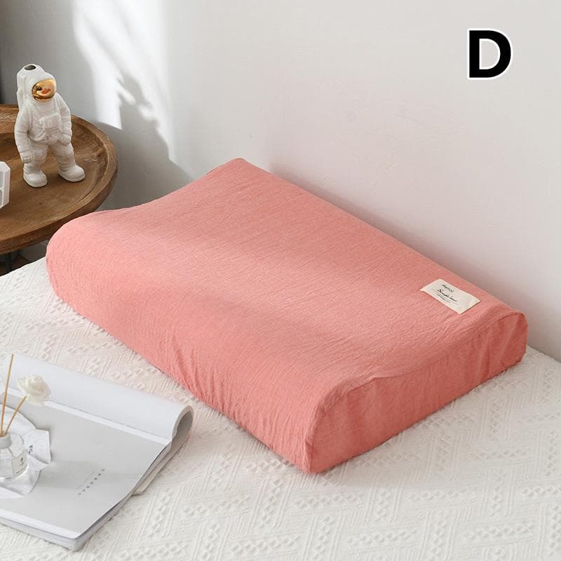 1PC Zippered Cotton Pillow Cover Latex Pillowcase Contour Memory Foam Rebound Pillow Case L