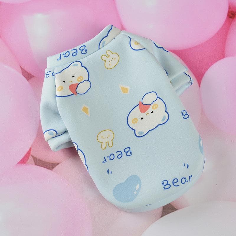 Cute Pet Clothes Costume Animal Printed Dog Coat Cotton Soft Pullover Jacket Sweatshirt Cat Sweater Pets Clothing Outfit L