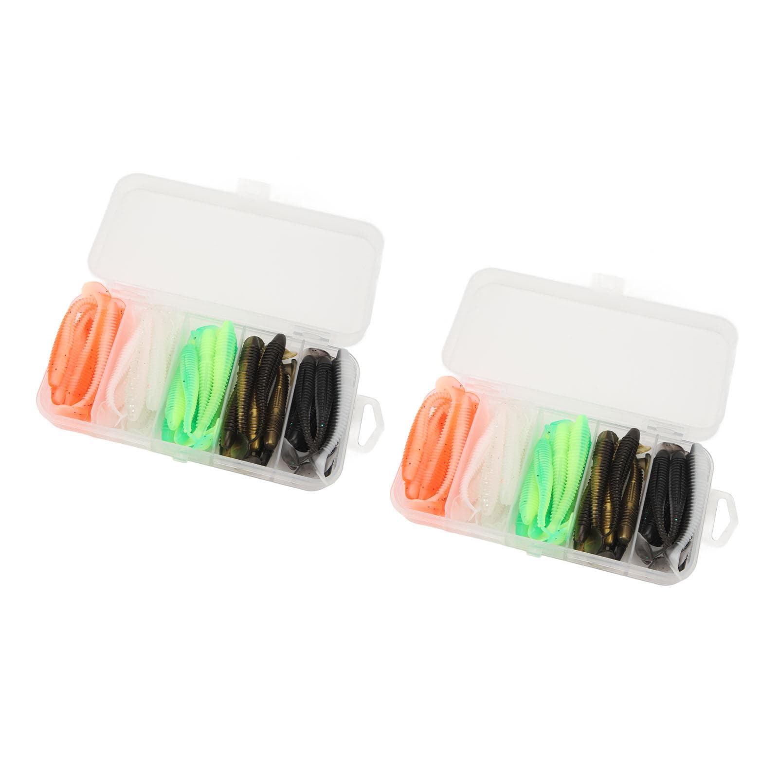 80Pcs Fishing Lure TPR Floating Fish Bait Simulation Rotation Lure Bait Set Kit for Saltwater