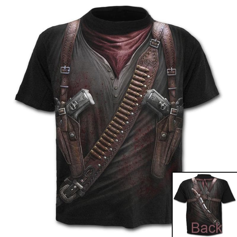 Men's Casual Funny 3D Printed T-shirt Summer Short Sleeve Punk Style Tops XXL