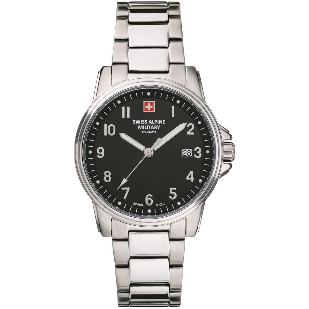 Swiss Alpine Military By Grovana Leader Black Dial Quartz 7011.1137 100M Men's Watch black