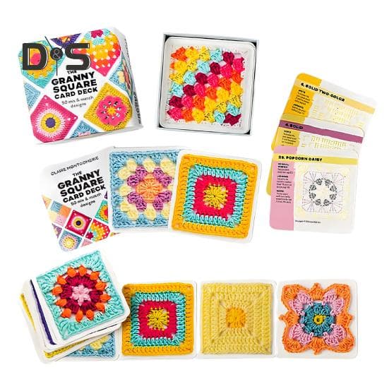 The Granny Square Card Deck 50 Mix Crochet Patterns Card Deck Crochet Blocks Clothes Accessories for Adults Beginner A