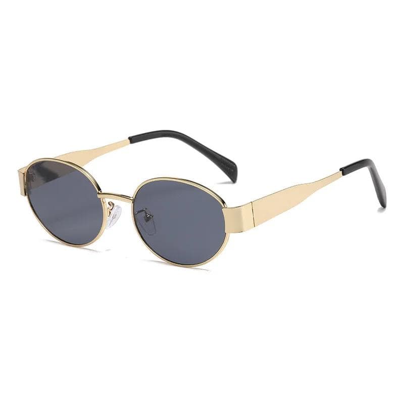 New Fashion Metal Elliptical Frame Women's Myopia Sunglasses Retro Neutral Luxury UV400 Sunscreen Glasses -4.0