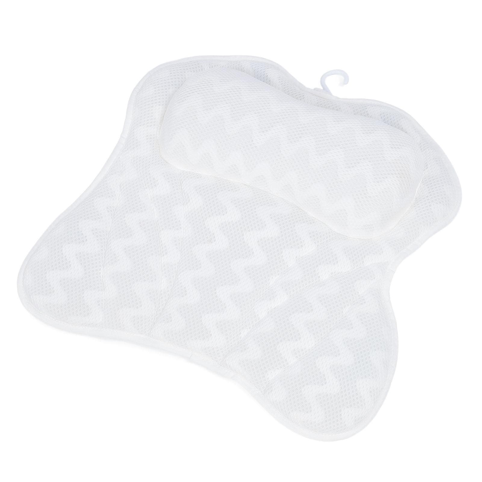 Bath Pillow with 6 Strong Suction Cups Anti Slip Fast Dry Relaxing Tub Back Neck Support Pillow for