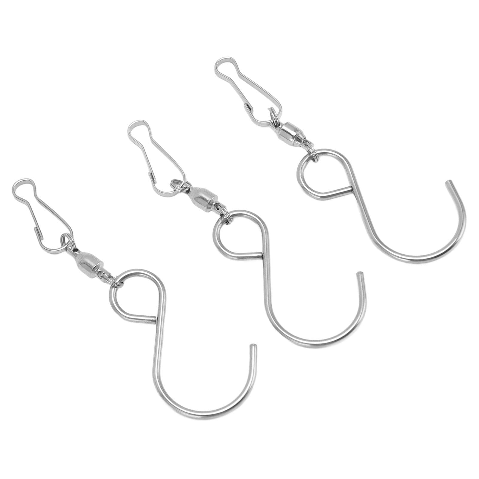 20pcs Wind Spinner S Hook Clips 360 Degree Rotation 304 Stainless Steel Dual Clip Wind Spinners silver