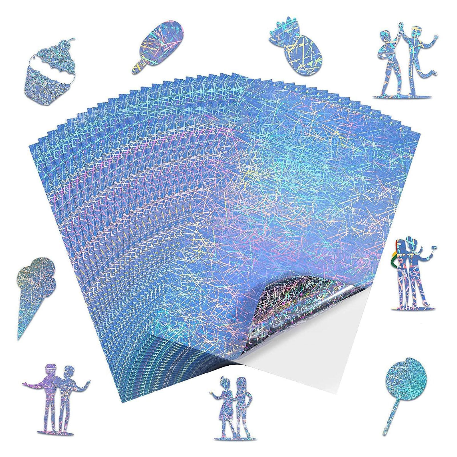 20 Sheets Printable Holographic Sticker Paper Waterproof Quick Drying A4 Self Adhesive Paper for