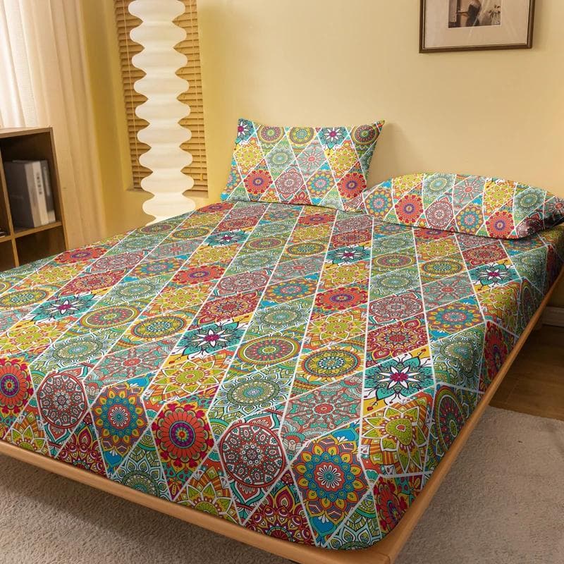 1 Bohemian Patterned Frosted Bedsheet, Bedroom Printed Bedspread, Bedding (Excluding Pillowcases) 71x132cm