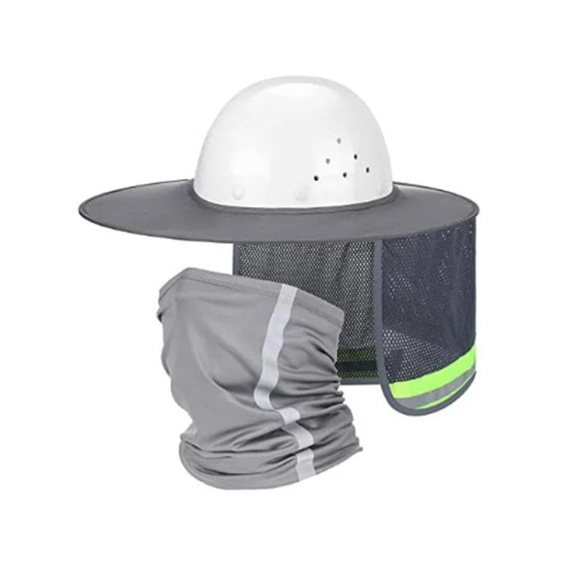 Safety Helmet Sun Visor Helmet Sun Shield Reflective Neck Scarf Outdoor Installation and Construction grey