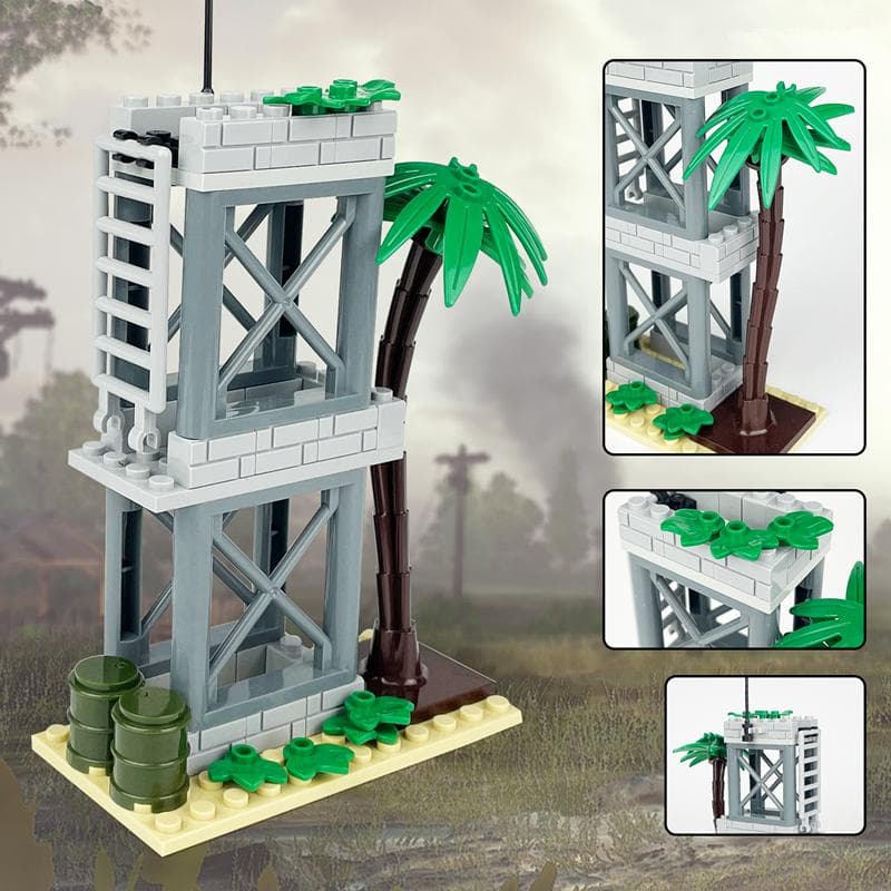 Militarys Scene Defense Watchtowers Command Posts Bases Signal Towers Police Wire Mesh Stands Building Blocks Model Sets Bricks opp bag