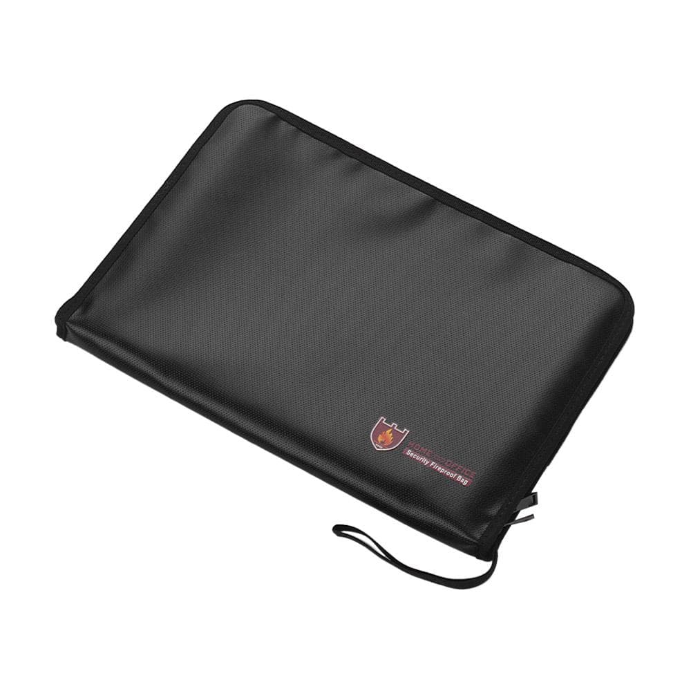 Fireproof Waterproof Safe Document Bags A4 Size Expandable File Folder Double Zippers 12 Pockets A4 Size black