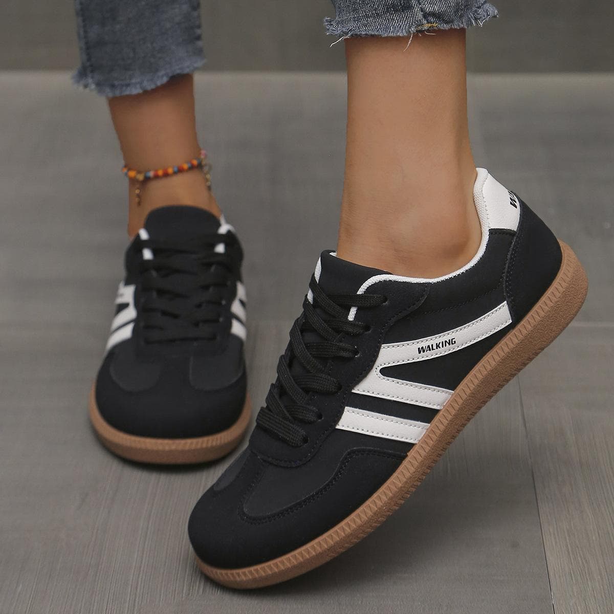 Handball Spezial Pure Original German Training Shoes Retro Casual Leopard Versatile Sports Couples Board Shoes 37 black