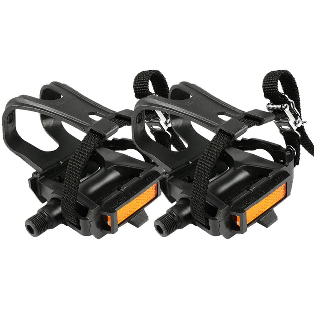 Bicycle NonSlip Pedal Straps MTB Road Bike Pedals Bearing Pedal Binding Band Bicycle Pedals Belt black