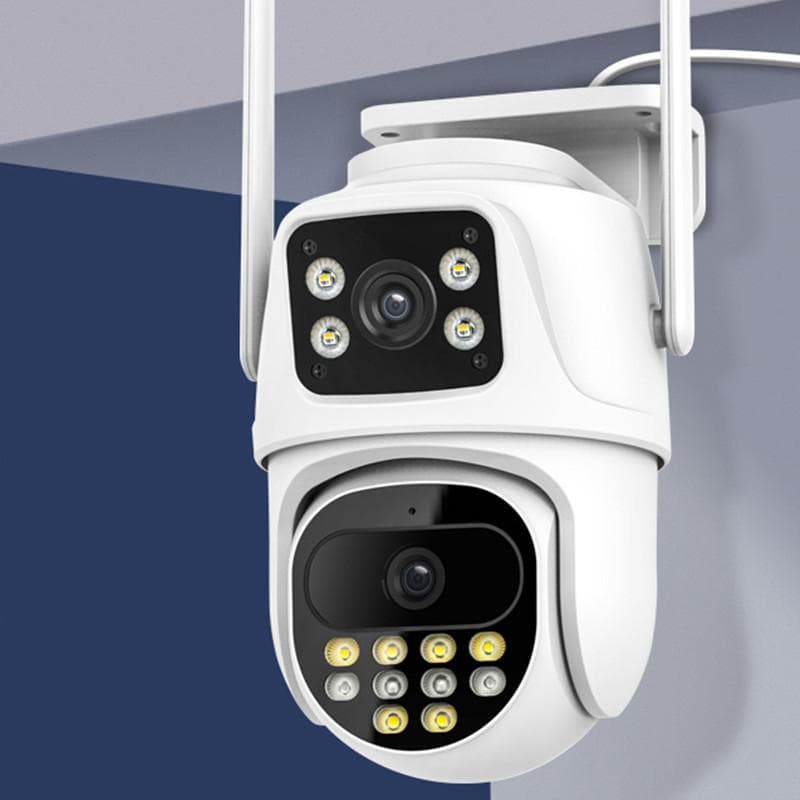 New EU 8MP Dual Screen And Dual Lens Wifi Surveillance Camera Ai Auto Tracking Color Night Vision Bluetooth Outdoor PTZ Security Camera 8MP Camera