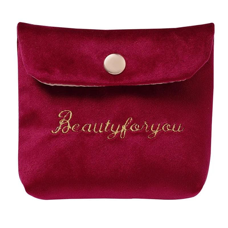 Women Cute Tampon Storage Bag Napkin Sanitary Pad Pouch Coin Purse Lipstick Earphone Organizer Case Credit Card Holder Bags burgundy