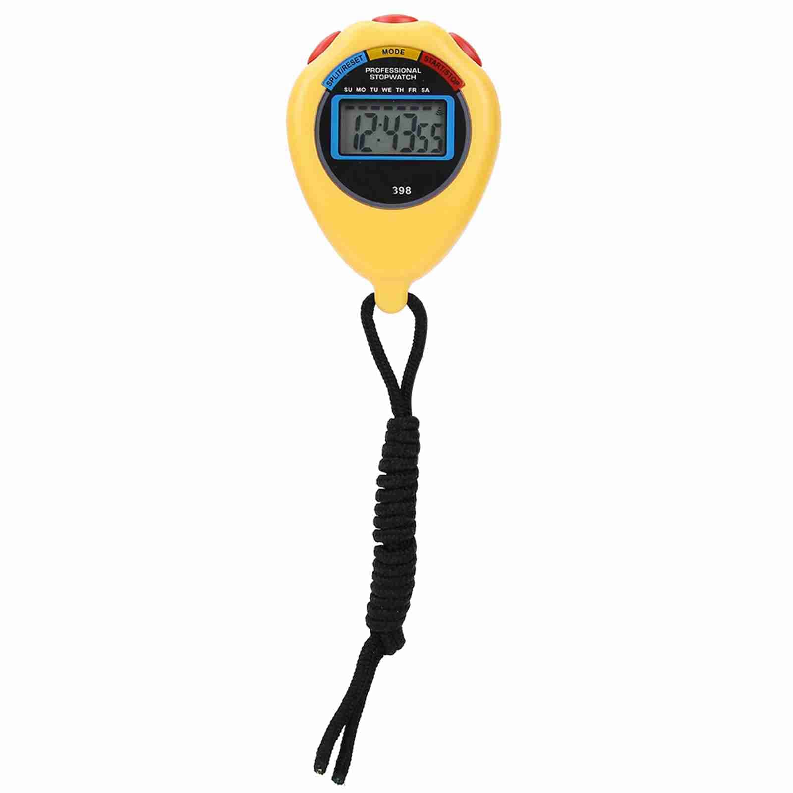 Professional Sports Timer, Athletics Electronic Stopwatch for Racing Running SwimminG yellow