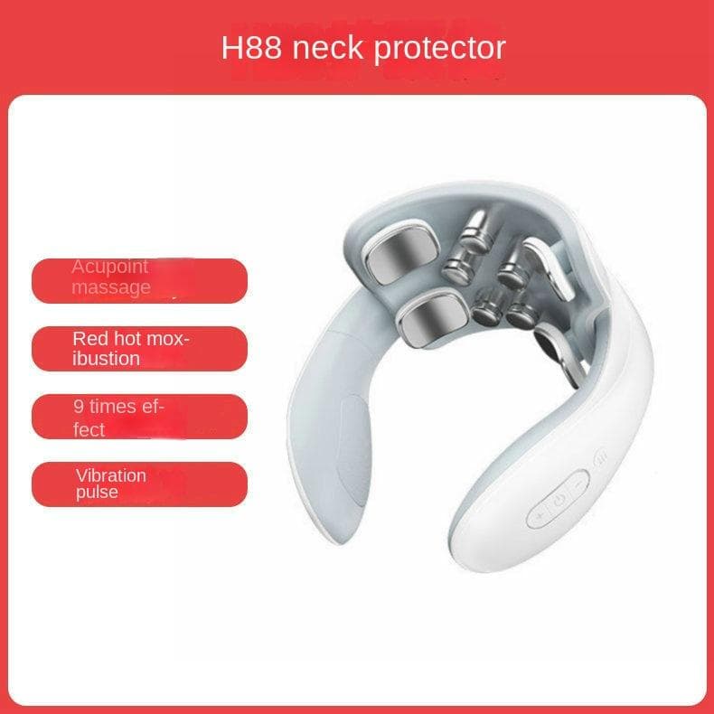 Cervical Massager 2-head Neck Protector Multifunctional Household Pulse Hot Compress Intelligent Electric Neck Massager