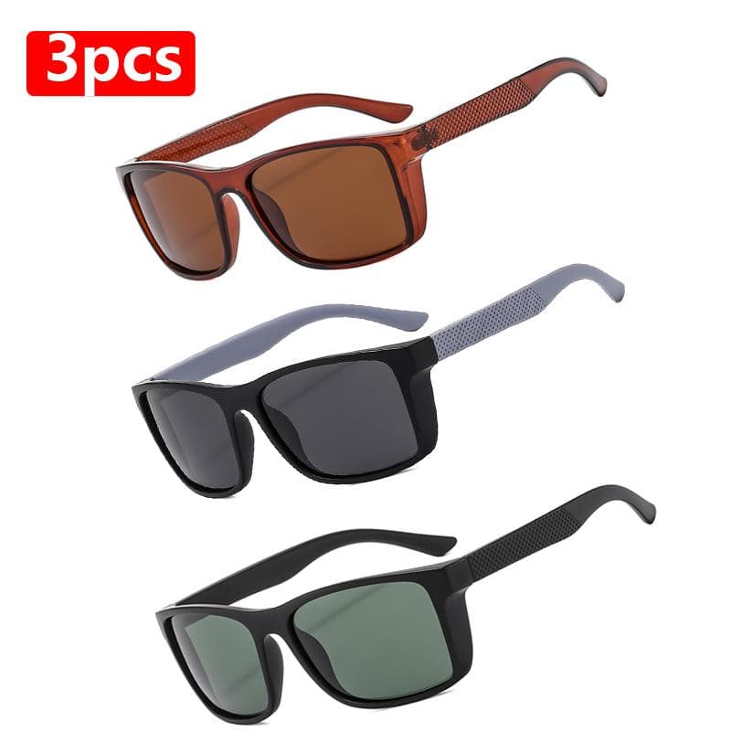 1 3 Piece Square Sunglasses Men Women High Quality UV Protection Rectangle Sun Glasses for Driving Cycling Outdoor Unisex show as picture