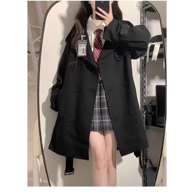 Small Women's Spring and Autumn New Style British Style Mid-length Casual Coat XL
