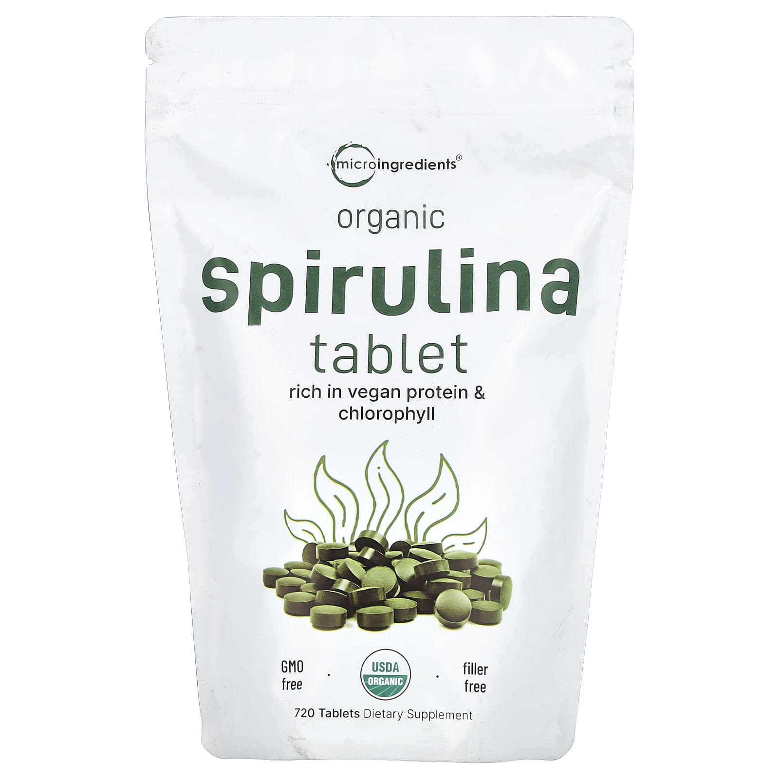 Micro Ingredients, Organic Spirulina Tablets, 720 Tablets