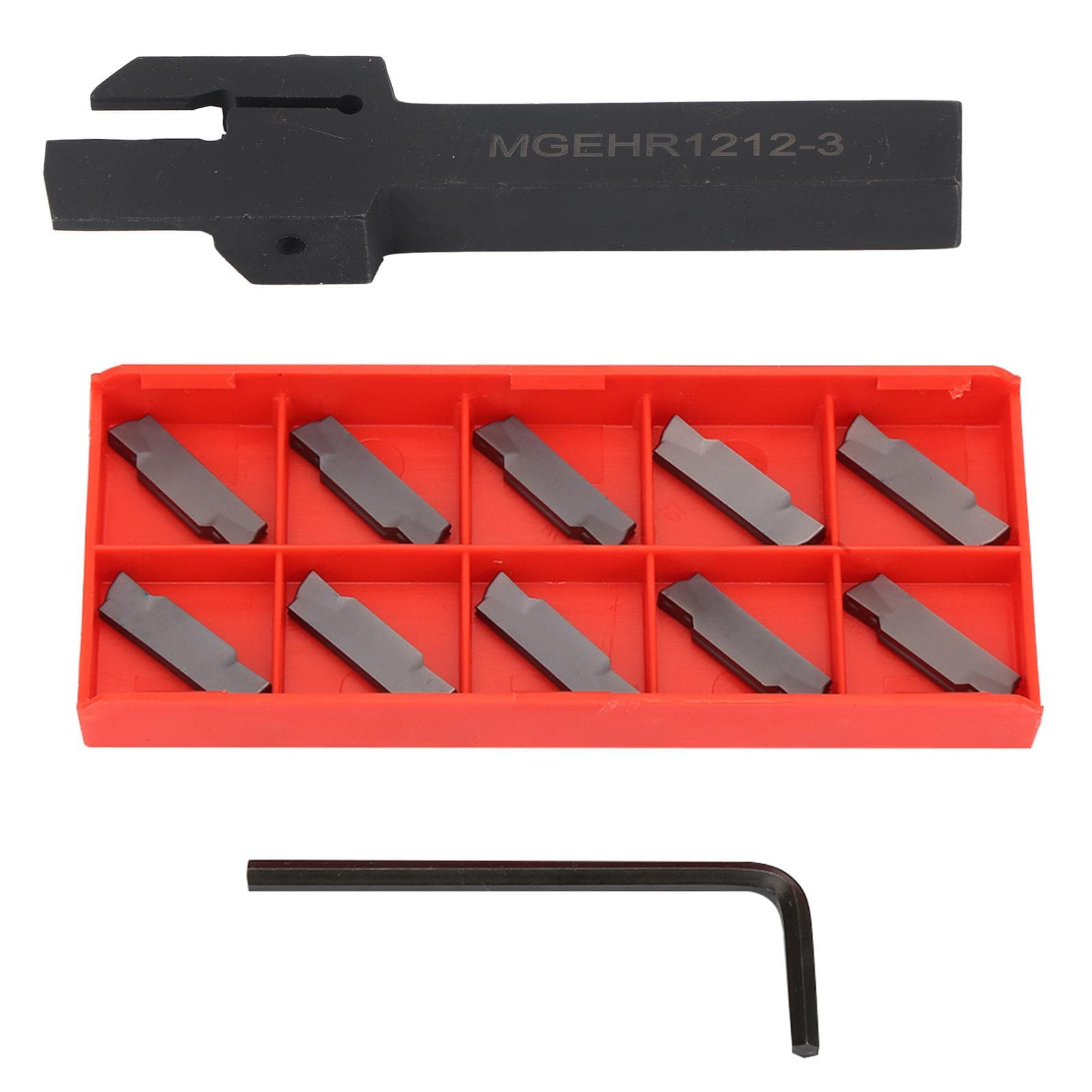 MGEHR12123 Lathe Cut Off Grooving Parting Tool Holder with 10pcs Inserts