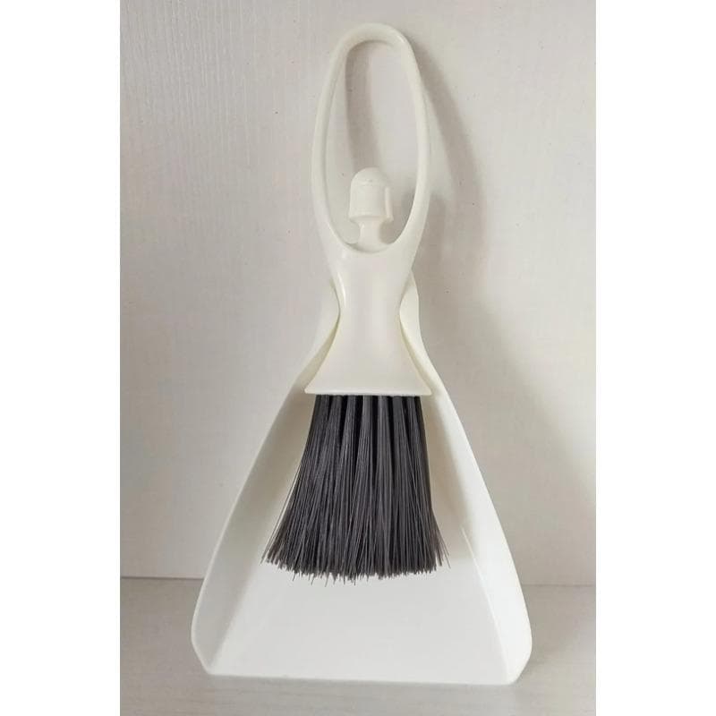 Small Broom Dustpan Set Mini Broom Desktop Cleaning Brush Dustpan Wiping Keyboard Gadget Small Dust Sweeping 1 set white