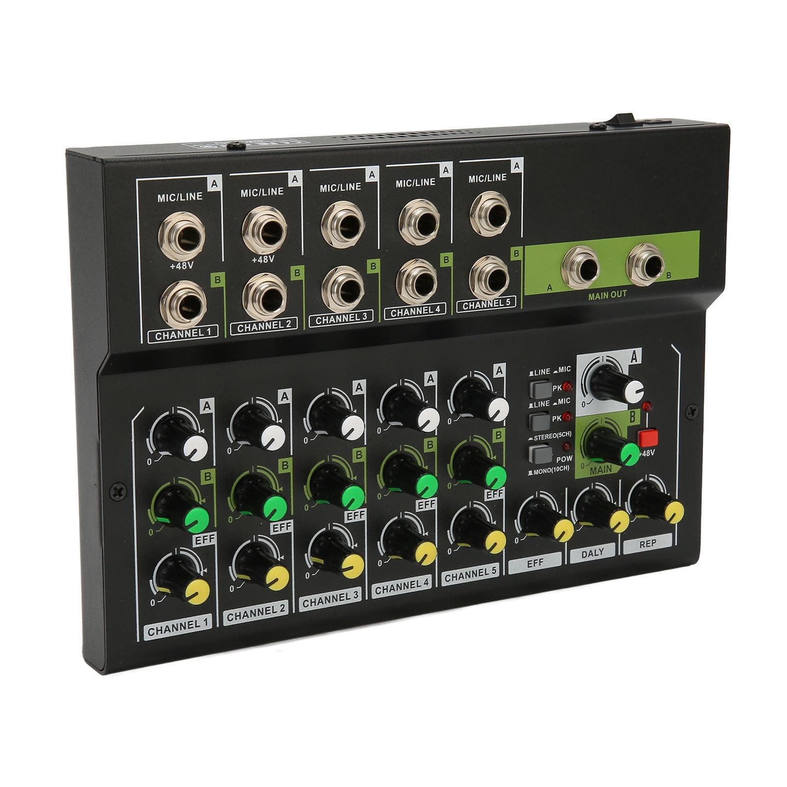 Compact Mixer 10 Channels Low Noise Stereo Compact Mixer Board for Stage Recording Live Streaming US Plug