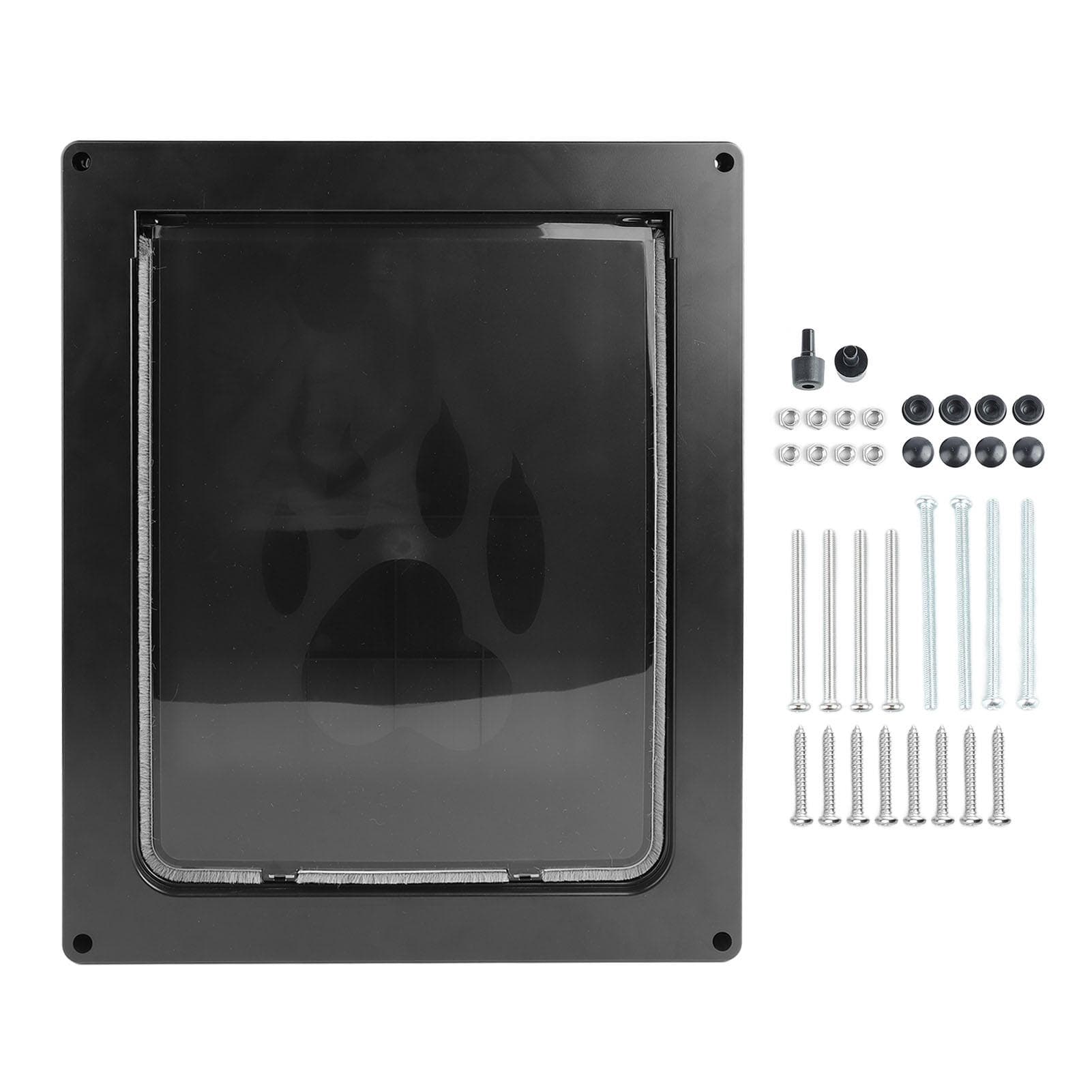 Dog Door Heavy Duty Thickened Widen Safety Strong and Durable Pet Flap Door for Interior Exterior black