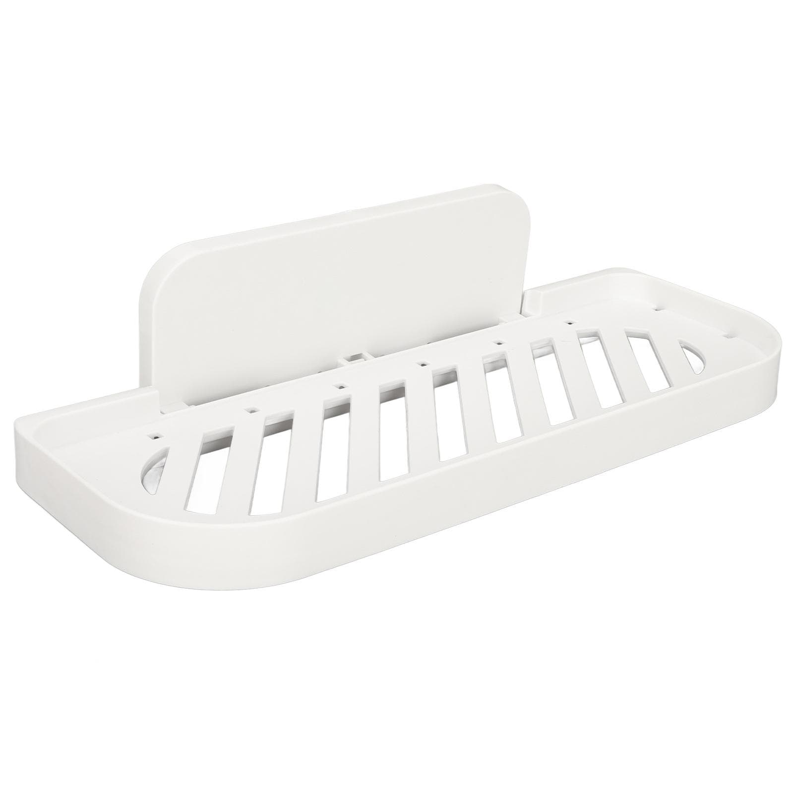 Wall Mounted Bathroom Shelf Punch Free Bottom Hollow Draining Shower Rack for Beauty Salon Spa