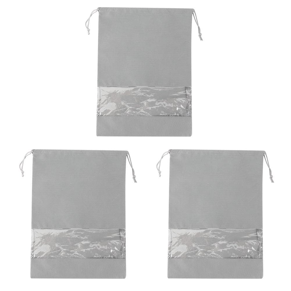 3Pcs NonWoven Fabric Shoes Storage Bag Travel Dust Proof Shoe Bag for Household Storage(M Size