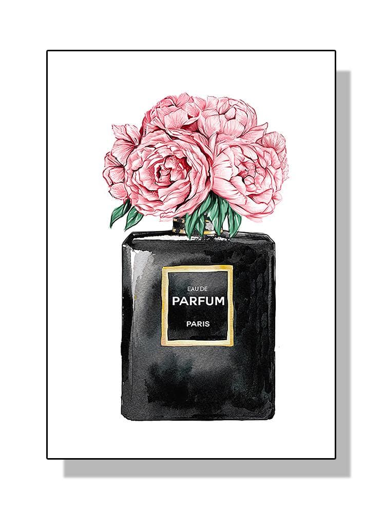Fashion Luxury Coco Perfume Bottle Canvas Painting Nordic Flower Poster Print Wall Picture Modern Girl Room Decor Quadro Cuadros 40x50cm No Frame