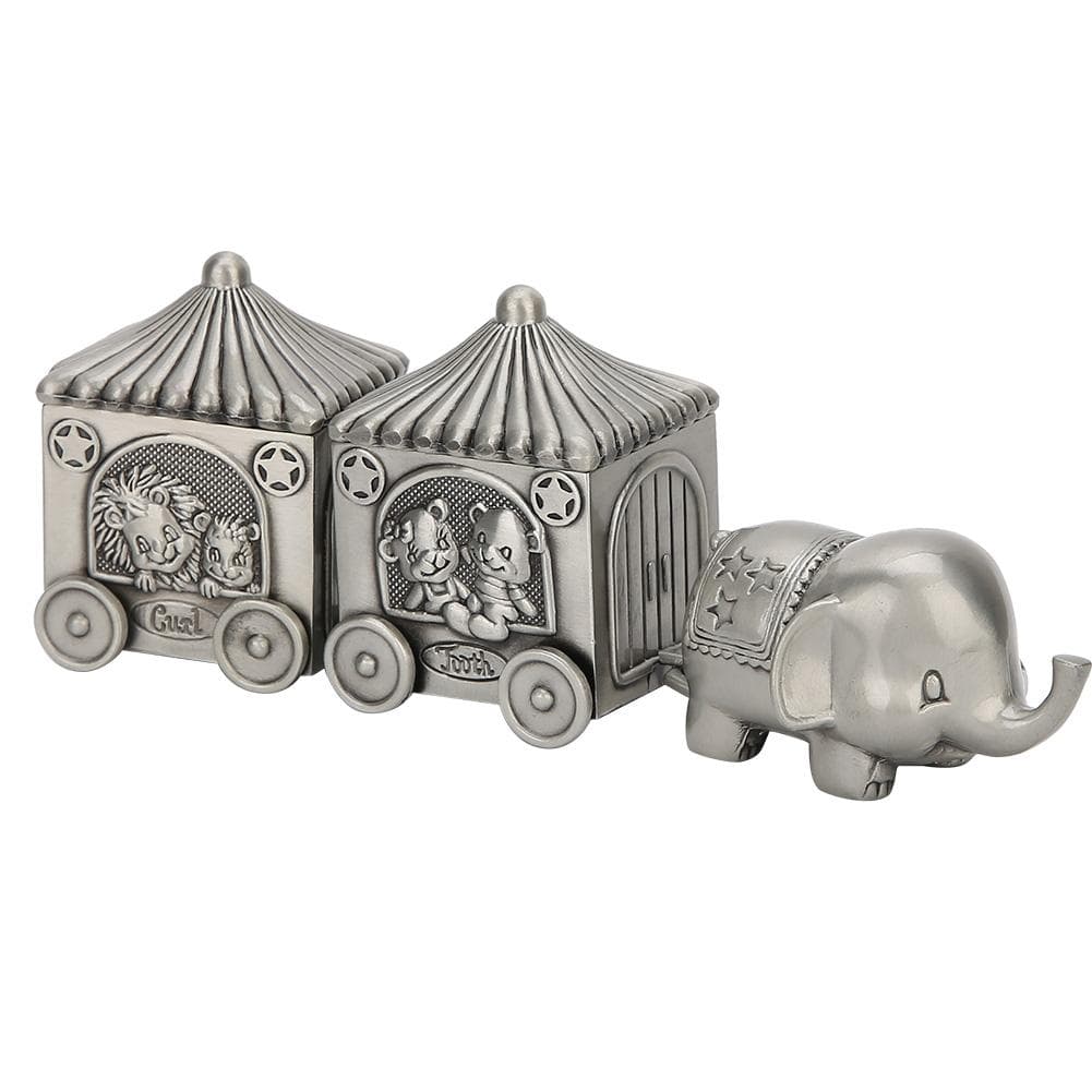 Tooth Collection Box Metal Elephant Car Shape Storage Case Exquisite Craft Gift Ornament