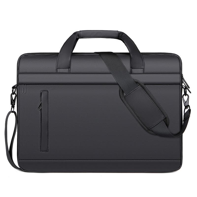 Men's Thin Briefcases For Men Handbags Waterproof Large Capacity Briefcase Shoulder Strap Laptop 15.6 Inch Black CrossbodyBag black